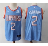 Youth Nike Los Angeles Clippers #2 Kawhi Leonard Swingman Blue NBA Jersey - City Edition