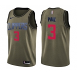 Youth Nike Los Angeles Clippers #3 Chris Paul Swingman Green Salute to Service NBA Jersey