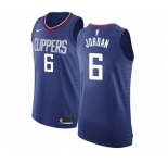 Youth Nike Los Angeles Clippers #6 DeAndre Jordan Authentic Blue Road NBA Jersey - Icon Edition