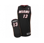 Men Adidas Miami Heat #13 Edrice Adebayo Authentic Black Road NBA Jersey