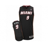 Men Adidas Miami Heat #9 Kelly Olynyk Authentic Black Road NBA Jersey