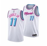 Men Miami Heat #11 Jaime Jaquez Jr White 2024-25 City Edition Stitched Basketball Jersey