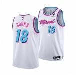 Men Miami Heat #18 Alec Burks White 2024-25 City Edition Stitched Basketball Jersey
