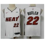 Men Miami Heat #22 Jimmy Butler White 2021 Nike Swingman Stitched NBA Jersey With The NEW Sponsor Logo