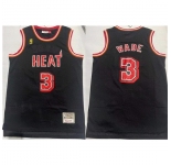 Men Miami Heat #3 Dwyane Wade Black Stitched Basketball Jersey