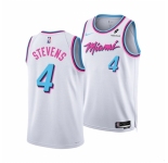 Men Miami Heat #4 Isaiah Stevens White 2024-25 City Edition Stitched Basketball Jersey