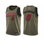 Men Nike Miami Heat #0 Josh Richardson Green Salute to Service NBA Swingman Jersey