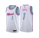 Men Nike Miami Heat #1 Chris Bosh Authentic White NBA Jersey - City Edition