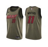 Men Nike Miami Heat #11 Dion Waiters Green Salute to Service NBA Swingman Jersey