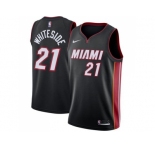 Men Nike Miami Heat #21 Hassan Whiteside Black Stitched NBA Swingman Jersey