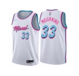 Men Nike Miami Heat #33 Alonzo Mourning Authentic White NBA Jersey - City Edition