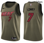 Men Nike Miami Heat #7 Kyle Lowry Green Salute to Service NBA Swingman Jersey