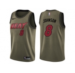 Men Nike Miami Heat #8 Tyler Johnson Green Salute to Service NBA Swingman Jersey