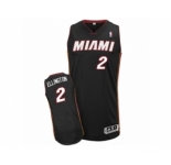 Men's Adidas Miami Heat #2 Wayne Ellington Authentic Black Road NBA Jersey