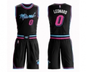 Men's Miami Heat #0 Meyers Leonard Authentic Black Basketball Suit Jersey - City Edition