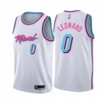 Men's Miami Heat #0 Meyers Leonard Authentic White Basketball Jersey - City Edition