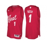 Men's Miami Heat #1 Chris Bosh 2016 Christmas Day Red NBA Swingman Jersey