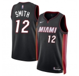Men's Miami Heat #12 Dru Smith Black 2024 Icon Edition Stitched Basketball Jersey