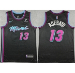 Men's Miami Heat #13 Bam Adebayo Black 2025-26 City Edition Stitched Basketball Jersey