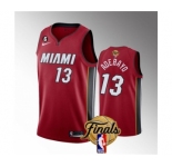Men's Miami Heat #13 Bam Adebayo Red 2023 Finals Statement Edition With NO.6 Patch Stitched Basketball Jersey