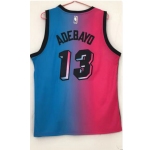 Men's Miami Heat #13 Edrice Adebayo Authentic Blue Basketball Jersey 2020-2021 City Edition