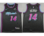 Men's Miami Heat #14 Tyler Herro Black 2025-26 City Edition Stitched Basketball Jersey