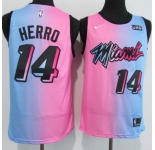 Men's Miami Heat #14 Tyler Herro Pink-Blue Swingman Basketball Jersey