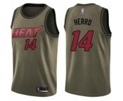 Men's Miami Heat #14 Tyler Herro Swingman Green Salute to Service Basketball Jersey