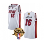 Men's Miami Heat #16 Caleb Martin White 2023 Finals Association Edition With NO.6 Patch Stitched Basketball Jersey