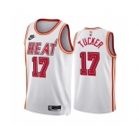 Men's Miami Heat #17 P.J. Tucker White Classic Edition Stitched Basketball Jersey