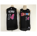 Men's Miami Heat 2021-22 City Edition #14 Tyler Herro Black Stitched Basketball Jersey