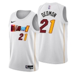 Men's Miami Heat #21 Dewayne Dedmon 2022-23 White City Edition Stitched Jersey