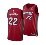 Men's Miami Heat #22 Andrew Wiggins Red 2025 Statement Edition Swingman Stitched Basketball Jersey
