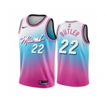 Men's Miami Heat #22 Jimmy Butler Blue Pick City Edition New Uniform 2020-21 Stitched Basketball Jersey