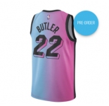 Men's Miami Heat #22 Jimmy Butler Swingman Blue Red Basketball Jersey 2020-2021 City Edition