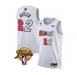 Men's Miami Heat #22 Jimmy Butler White 2023 Finals City Edition With NO.6 Patch Stitched Basketball Jersey