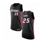 Men's Miami Heat #25 Kendrick Nunn Authentic Black Basketball Jersey - Icon Edition