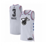 Men's Miami Heat #3 Dwyane Wade Authentic White 2019 All-Star Game Basketball Jersey