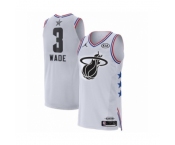 Men's Miami Heat #3 Dwyane Wade Authentic White 2019 All-Star Game Basketball Jersey