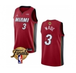 Men's Miami Heat #3 Dwyane Wade Red 2023 Finals Statement Edition Stitched Basketball Jersey
