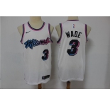 Men's Miami Heat #3 Dwyane Wade  Whte Basketball Jersey 2021 New