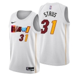 Men's Miami Heat #31 Max Strus 2022-23 White City Edition Stitched Jersey
