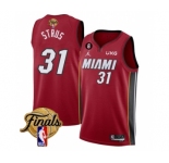 Men's Miami Heat #31 Max Strus Red 2023 Finals Statement Edition With NO.6 Patch Stitched Basketball Jersey