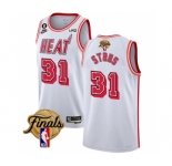 Men's Miami Heat #31 Max Strus White 2023 Finals Classic Edition With NO.6 Patch Stitched Basketball Jersey