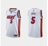 Men's Miami Heat #5 Nikola Jovic 2022 White Stitched Basketball Jersey
