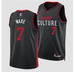 Men's Miami Heat #7 Kel'el Were Black 2024 Draft City Edition Stitched Basketball Jersey