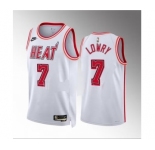 Men's Miami Heat #7 Kyle Lowry White Classic Edition Stitched Basketball Jersey