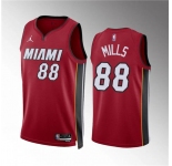 Men's Miami Heat #88 Patrick Mills Red Statement Edition Stitched Basketball Jersey