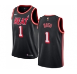 Men's Nike Miami Heat #1 Chris Bosh Swingman Black Black Fashion Hardwood Classics NBA Jersey