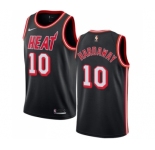 Men's Nike Miami Heat #10 Tim Hardaway Authentic Black Black Fashion Hardwood Classics NBA Jersey